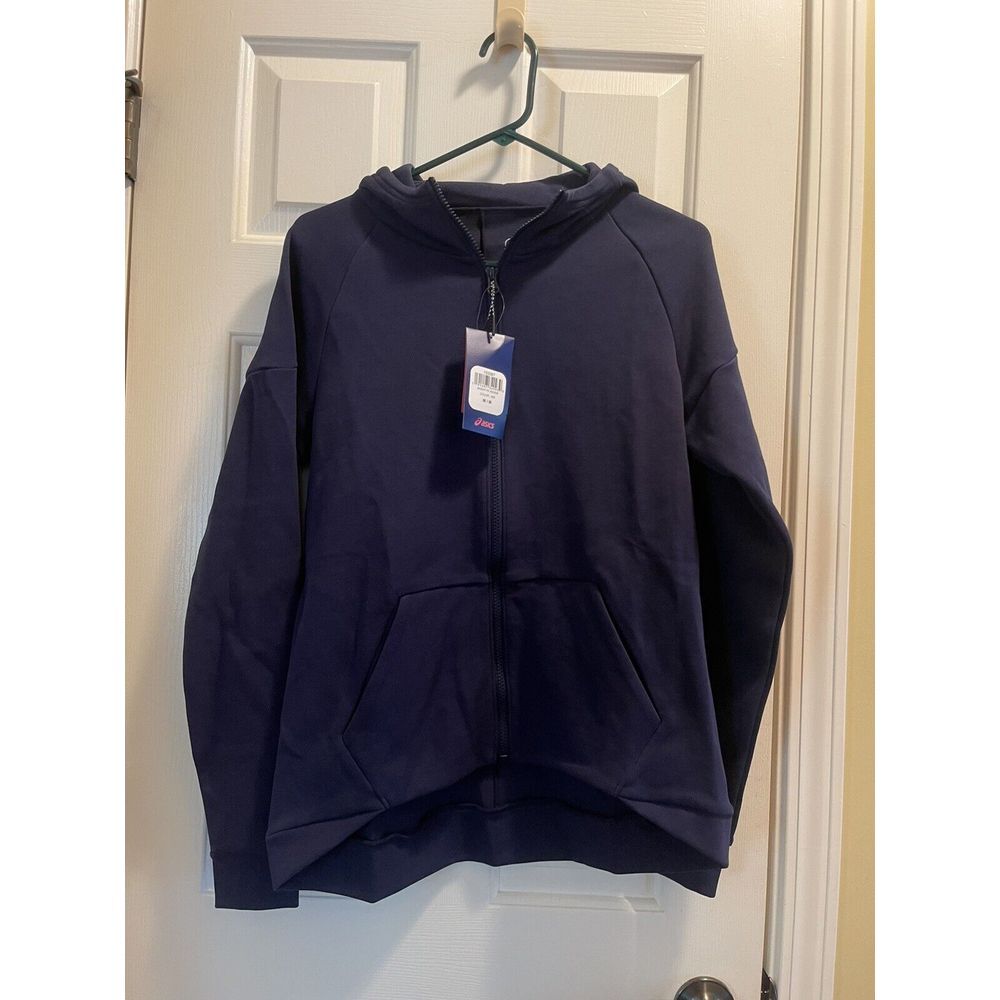 Asics Men's Performance Sweat Full Zip Hoodie Size Medium‎ Navy Blue